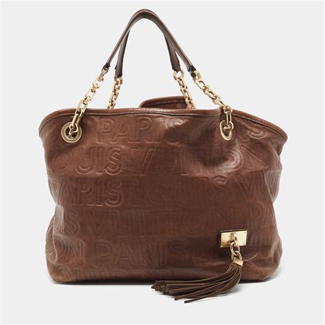 Whisper leather handbag Louis Vuitton Brown in Leather